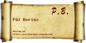 Pál Borisz névjegykártya